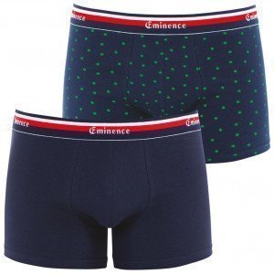 EMINENCE 2 Boxers Homme Coton NOUVELLE VAGUE Marine Imprimé Pomme