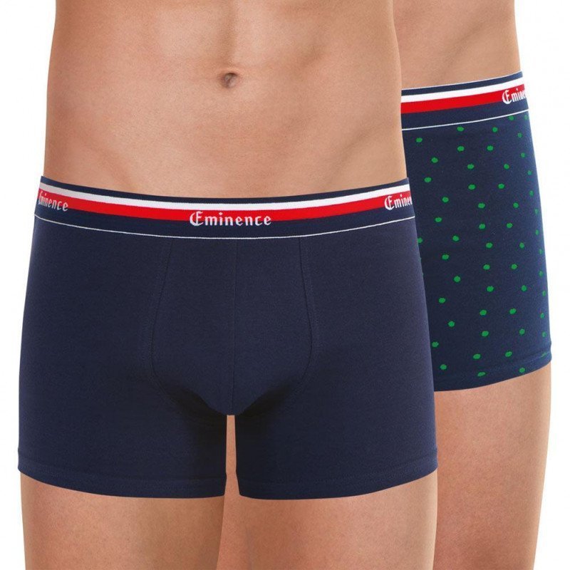 EMINENCE Lot de 2 Boxers Homme Coton NOUVELLE VAGUE Marine Imprimé Pomme