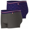 EMINENCE 2 Boxers Homme Coton FAIT EN FRANCE Anthracite Drapeau