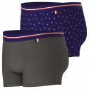 EMINENCE Lot de 2 Boxers Homme Coton FAIT EN FRANCE Anthracite Drapeau