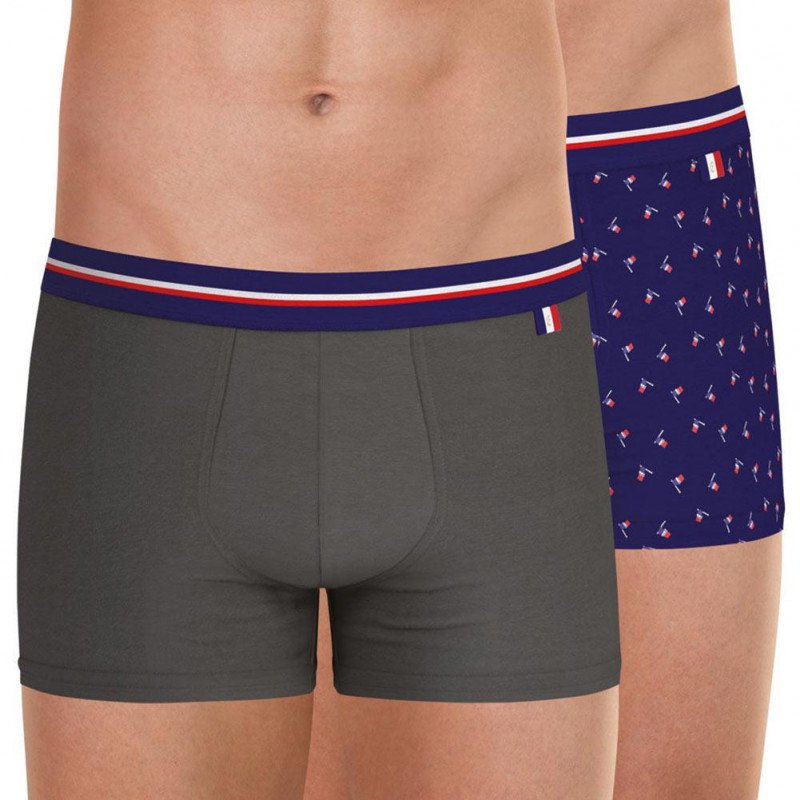 EMINENCE Lot de 2 Boxers Homme Coton FAIT EN FRANCE Anthracite Drapeau