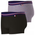 EMINENCE Lot de 2 Boxers Homme Coton FAIT EN FRANCE Noir Cocarde