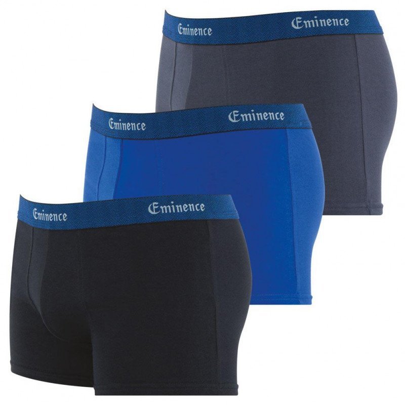 EMINENCE 3 Boxers Homme Coton Bio SELECTION Noir Bleu Anthracite