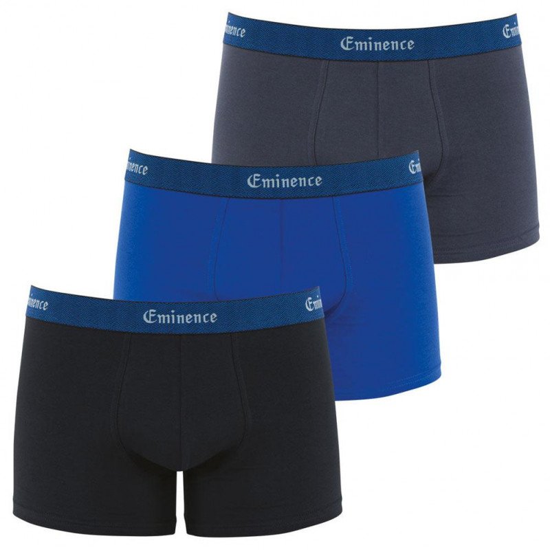 EMINENCE 3 Boxers Homme Coton Bio SELECTION Noir Bleu Anthracite