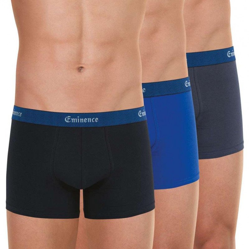 EMINENCE 3 Boxers Homme Coton Bio SELECTION Noir Bleu Anthracite