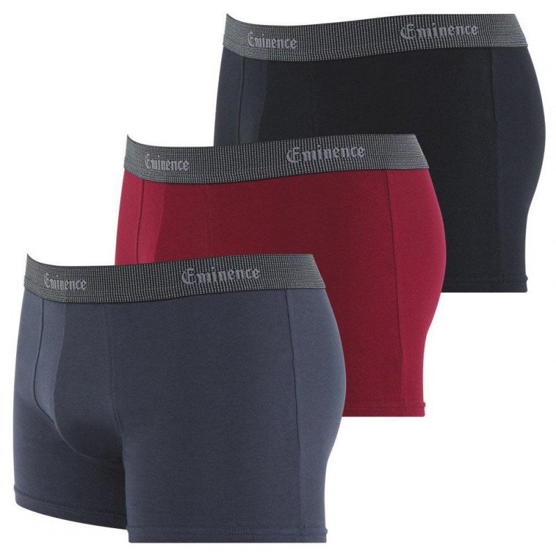 LOT DE 3 Boxer Sous-vêtements Homme SELECTION Gris et Bordeaux