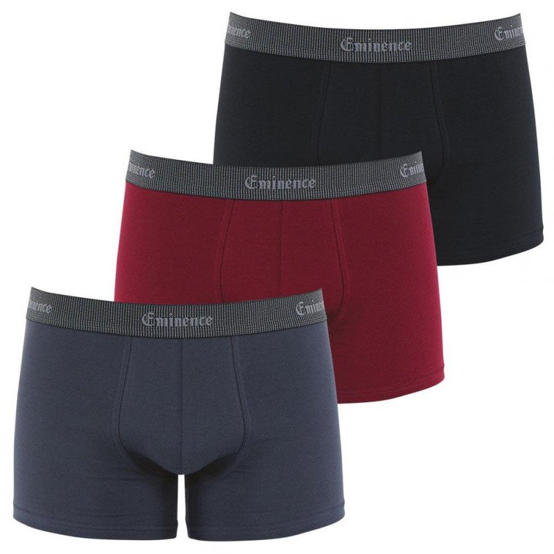 LOT DE 3 Boxer Sous-vêtements Homme SELECTION Gris et Bordeaux