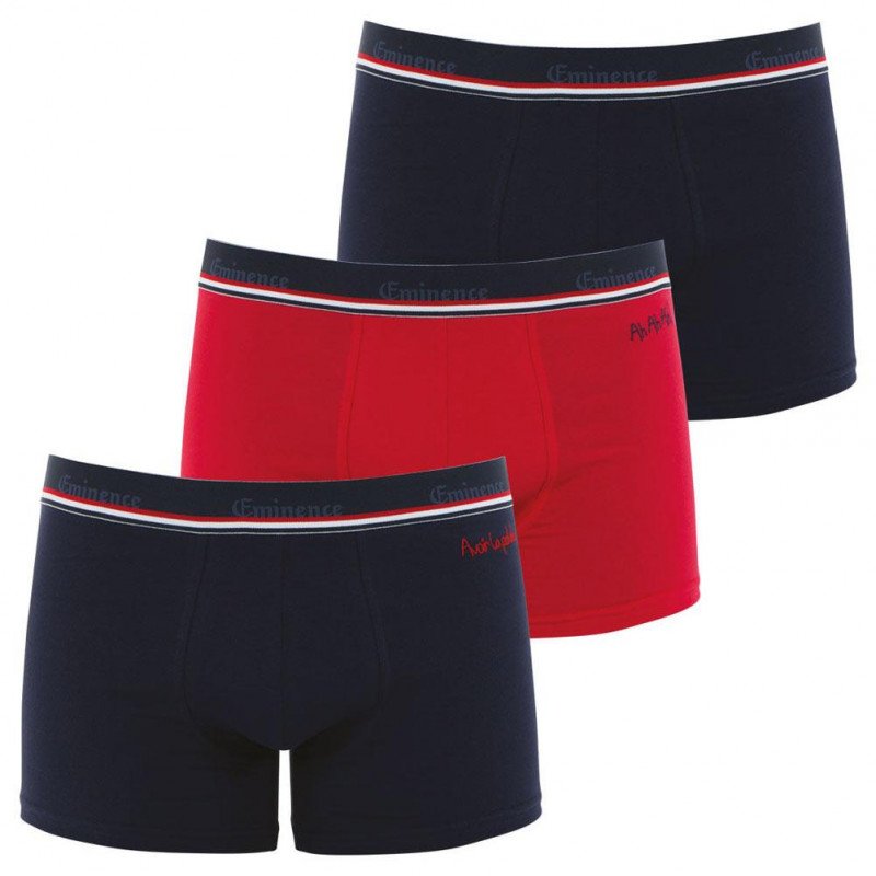 EMINENCE Lot de 3 Boxers Homme Coton COCORICOOL Marine Rouge Marine