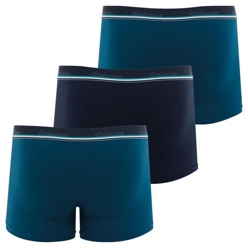 EMINENCE Lot de 3 Boxers Homme Coton COCORICOOL Bleu Marine Bleu