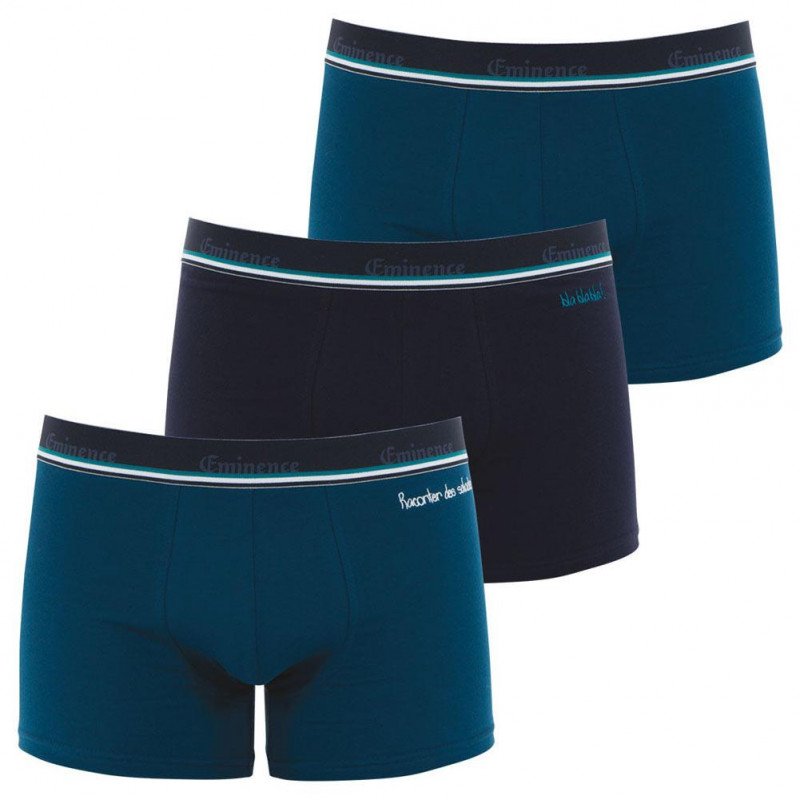 LOT DE 3 Boxer Sous-vêtements Homme COCORICOOL Bleu et Marine