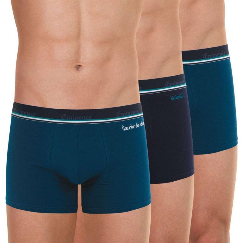 LOT DE 3 Boxer Sous-vêtements Homme COCORICOOL Bleu et Marine