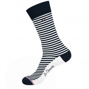 LA CHAUSSETTE MADE IN FRANCE Chaussettes Homme Coton ASS3 Blanc rayures Marine