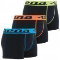 ATHENA Lot de 3 Boxers Garçon Coton TRIOCHOC Noir ceinture Bleu Orange Vert