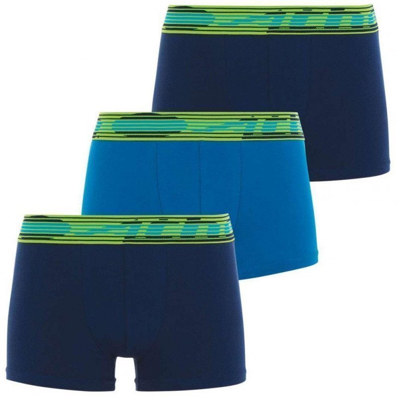 ATHENA Lot de 3 Boxers Garçon Coton SPORTPACK Marine Bleu Marine