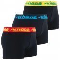 ATHENA Lot de 3 Boxers Garçon Coton Bio BIOPACK Noir ceinture Rouge Marine Jaune