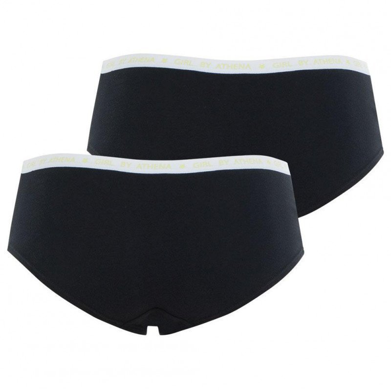 LOT DE 2 Boxer Sous-vêtements Fille DUOGIRL Noir et Jaune