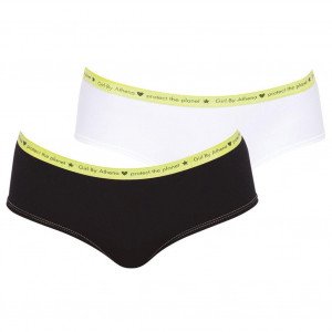 ATHENA 2 Boxers Fille Microfibre recyclée DUOGIRL Noir Blanc