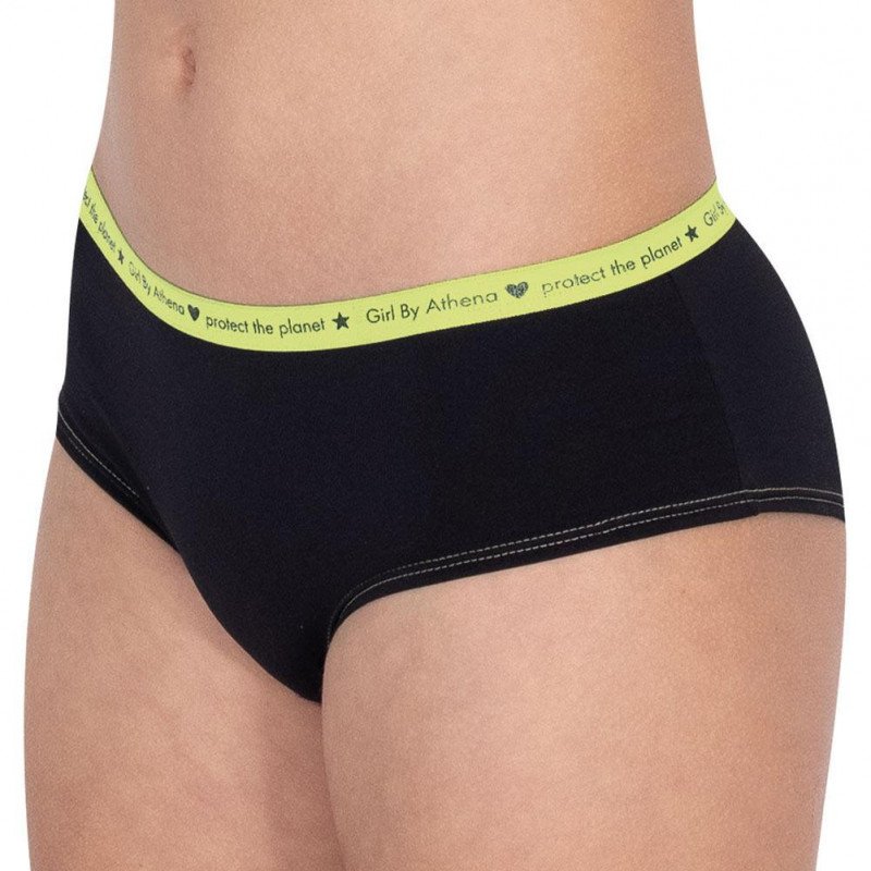 ATHENA 2 Boxers Fille Microfibre recyclée DUOGIRL Noir Blanc