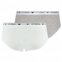 ATHENA Lot de 2 Boxers Fille Coton BASIC Blanc Gris chiné