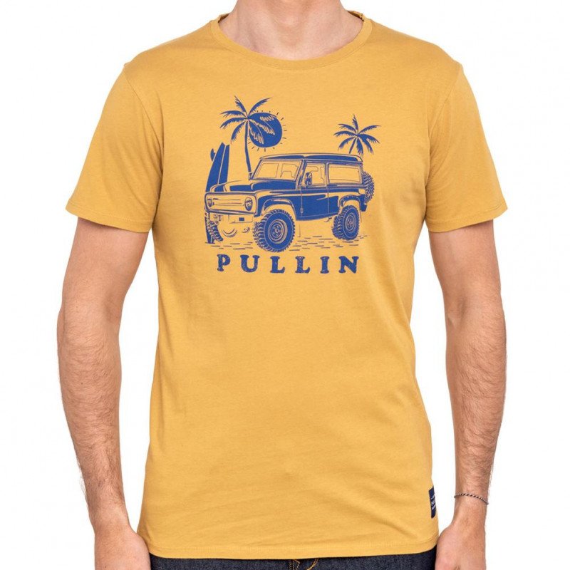 T-shirt manches courtes col rond Homme EMBLEMCURRY Jaune et Bleu