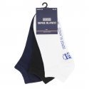 SERGE BLANCO Lot de 3 paires de Socquettes Homme Coton ASS2 Blanc Noir Marine