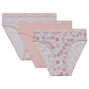 DIM Lot de 3 Shortys Fille Coton POCKETS Pitaya Rose Beige