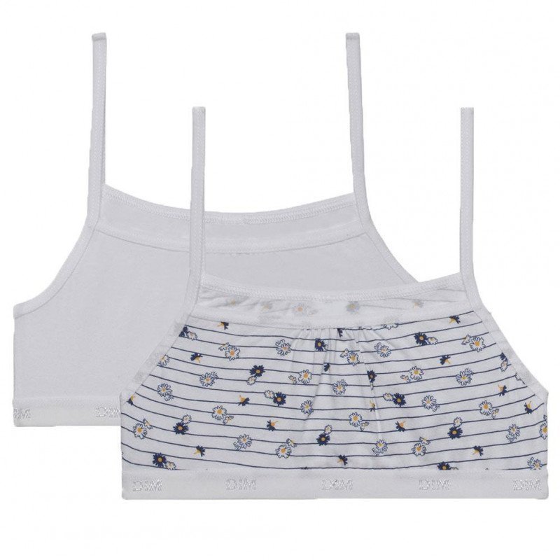 LOT DE 2 Brassière Sous-vêtements Fille DAISY Blanc et Marine