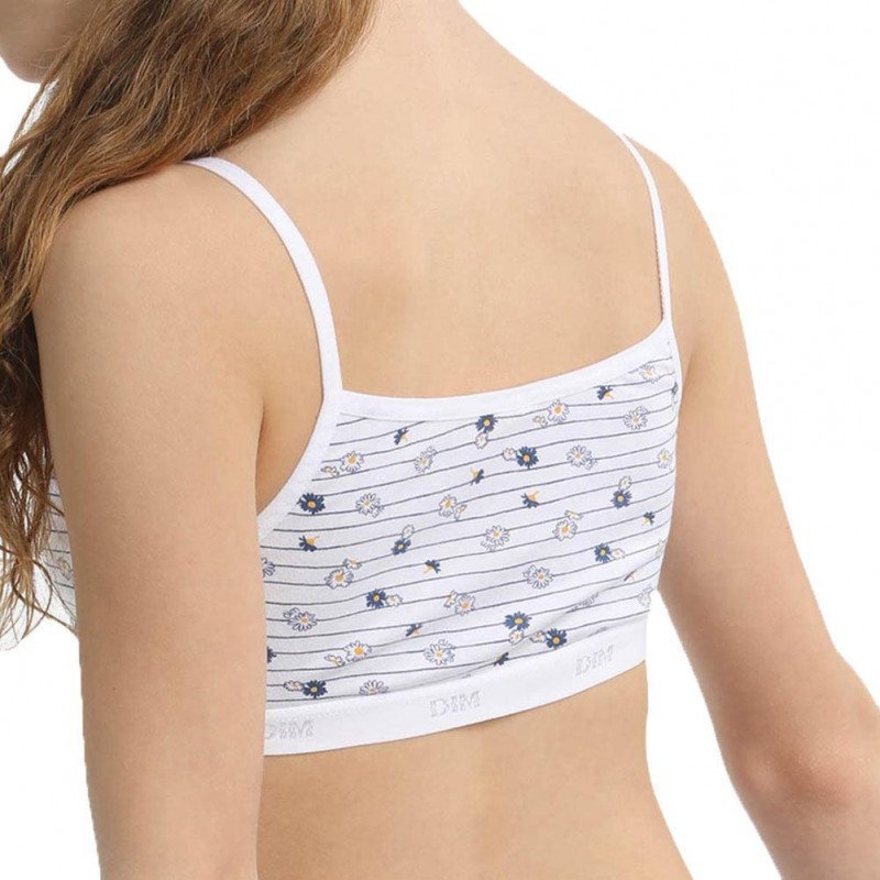 LOT DE 2 Brassière Sous-vêtements Fille DAISY Blanc et Marine