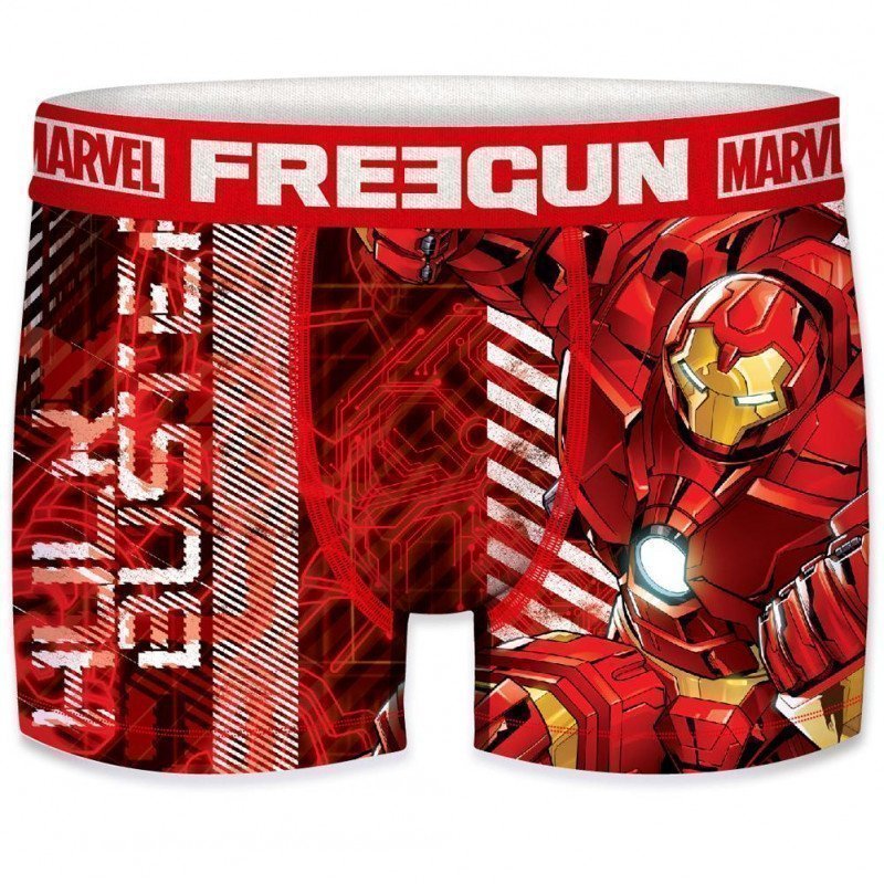 FREEGUN Boxer Homme Microfibre BUS Rouge Blanc MARVEL