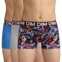 DIM Lot de 3 Boxers Garçon Coton MODE Words Gris Bleu