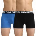 DIM Lot de 2 Boxers Garçon Coton CLASSIC Noir Bleu