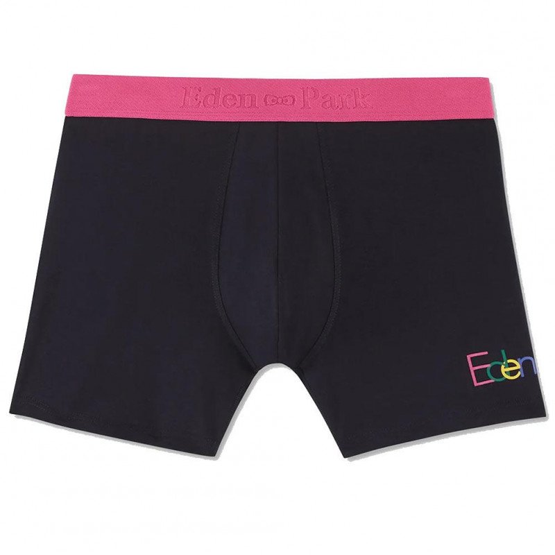 EDEN PARK Boxer Homme Coton INSCRIP Marine Rose