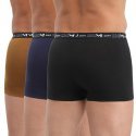 DIM Lot de 3 Boxers Homme Coton STRETCH Noir Bleu Denim Marron