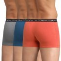 DIM Lot de 3 Boxers Homme Coton STRETCH Orange Bleu Gris