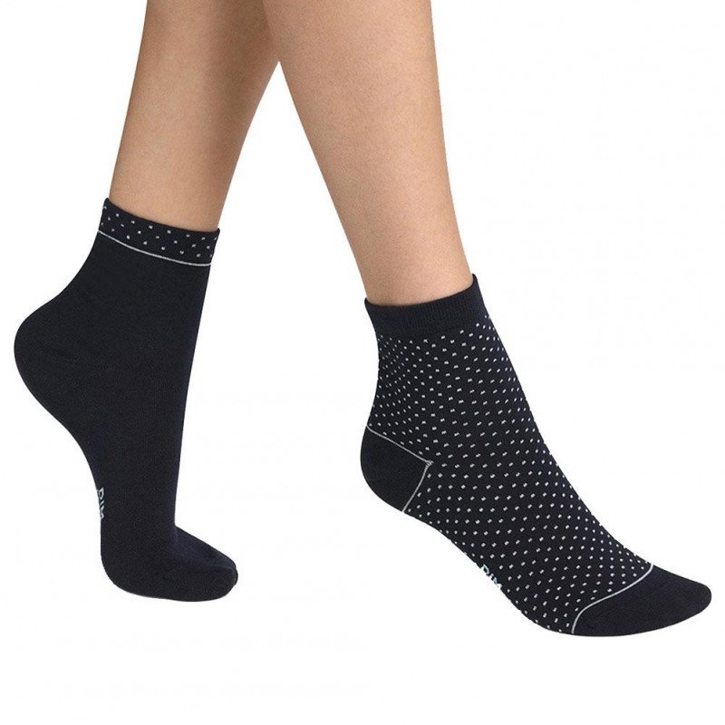 LOT DE 2 Socquettes Chaussettes Femme GREEN Bleu et Marine