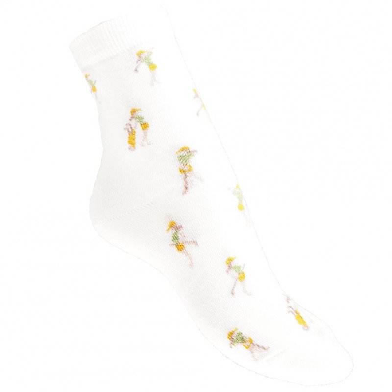 LES LIMOUSINES Mi-Chaussettes Femme Coton GOLF Blanc