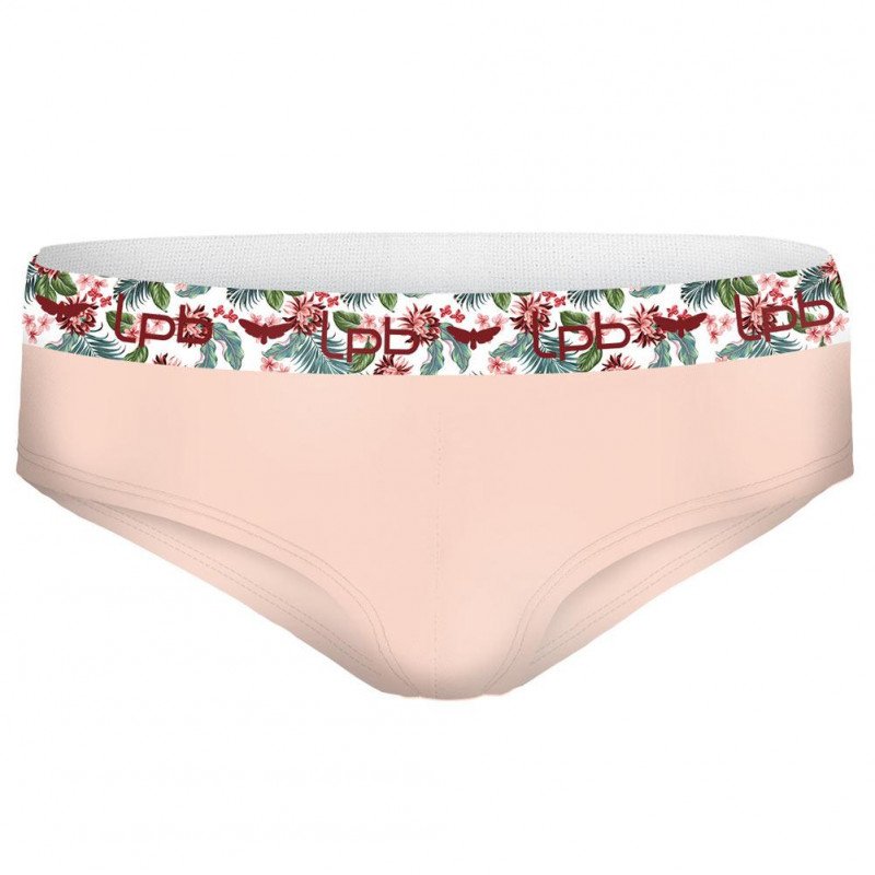 LES PETITES BOMBES Shorty Femme Coton ASS2 Beige ceinture Fleurs