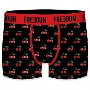 FREEGUN Lot de 2 Boxers Homme Coton bio BCBX2 CERISE Noir Rouge