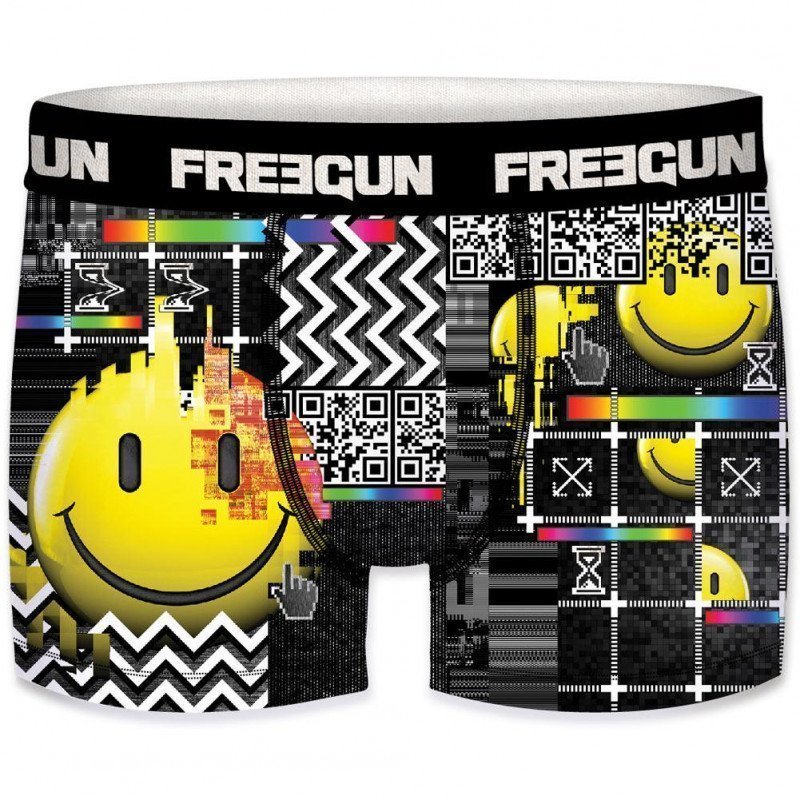 FREEGUN 3 Boxers Homme Microfibre PACKX3 JEUVIDEO Noir Jaune
