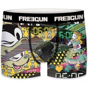 FREEGUN 3 Boxers Homme Microfibre PACKX3 JEUVIDEO Noir Jaune