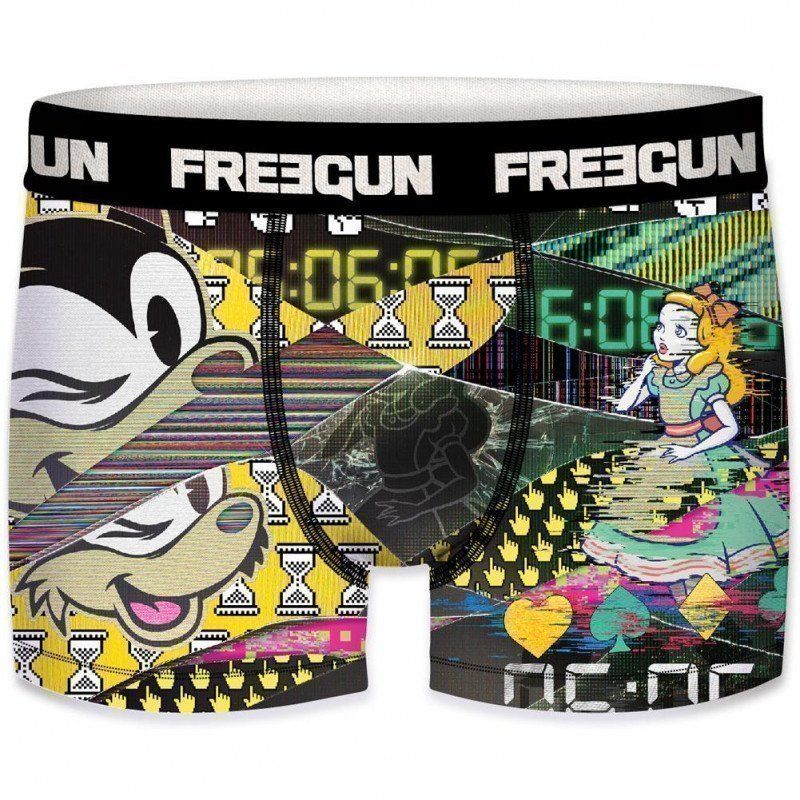 FREEGUN 3 Boxers Homme Microfibre PACKX3 JEUVIDEO Noir Jaune