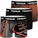 FREEGUN Lot de 3 Boxers Homme Microfibre PACKX3 LOGO Noir Orange