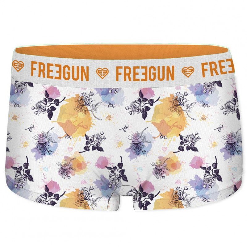 FREEGUN Boxer Fille Microfibre ASS1 Blanc Jaune