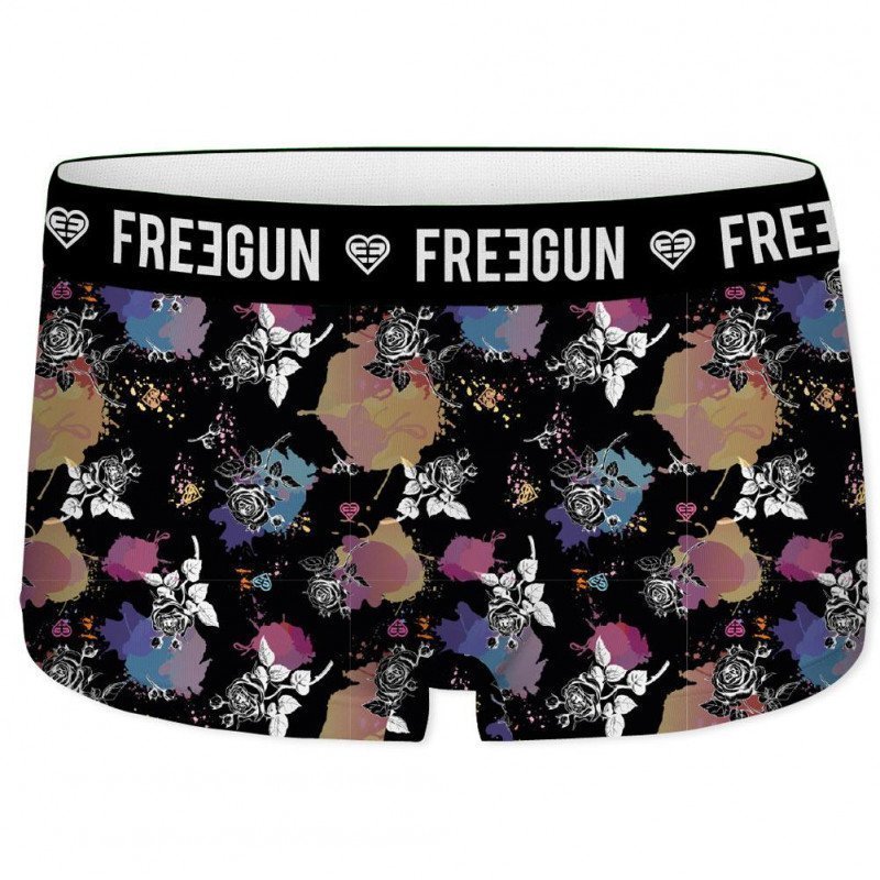 FREEGUN Boxer Fille Microfibre ASS1 Noir Multicolore