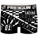 FREEGUN Boxer Homme Microfibre DAM Noir Blanc PREMIUM