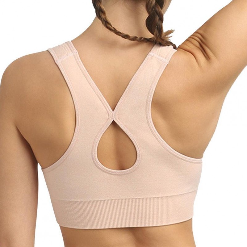 DIM Brassière coquée Femme Microfibre AMPLIFORME SANSCOUTURE Impact modéré Rose