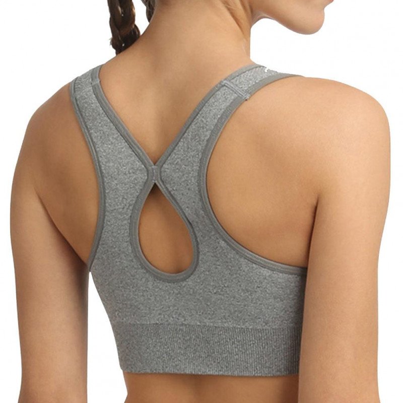 DIM Brassière coquée Femme Microfibre AMPLIFORME SANSCOUTURE Impact modéré Gris