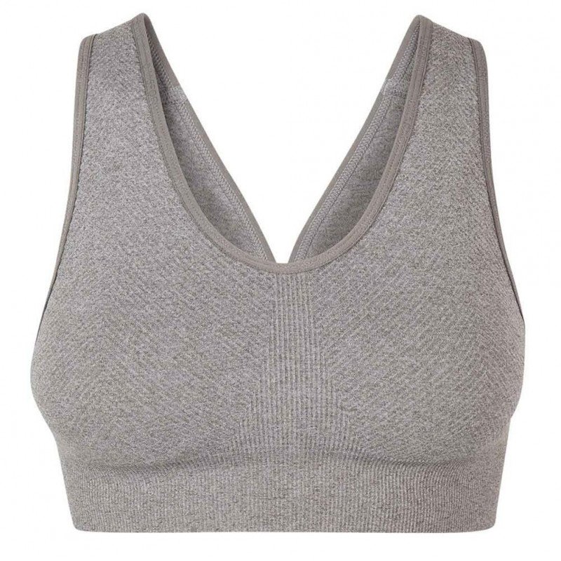 DIM Brassière coquée Femme Microfibre AMPLIFORME SANSCOUTURE Impact modéré Gris