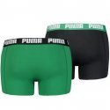 PUMA Lot de 2 Boxers Homme Coton BASICN Noir Vert