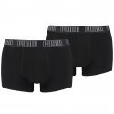 PUMA Lot de 2 Shortys Homme Coton BASISN Noir